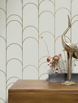 KEK Golden Lines wallpaper sand/gold (2 sheets) MW-068 (Free Glue Included!)