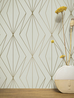 KEK Golden Lines wallpaper sand/gold (2 sheets) MW-073 (Free Glue Included!)