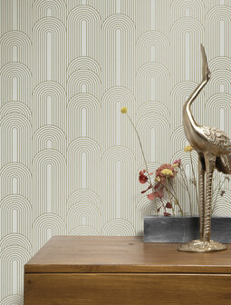 KEK Golden Lines wallpaper sand/gold (2 sheets) MW-078 (Free Glue Included!)