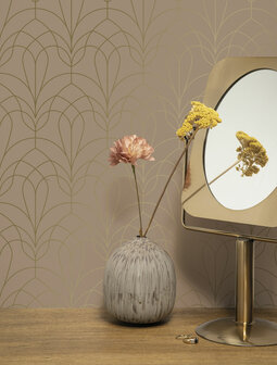 KEK Golden Lines wallpaper nude/gold (2 sheets) MW-084 (Free Glue Included!)