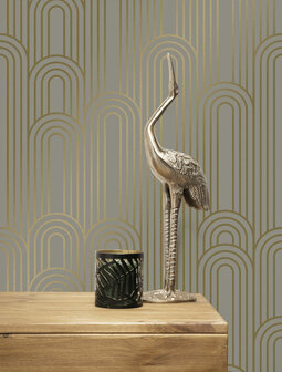 KEK Golden Lines wallpaper taupe/gold (2 sheets) MW-090 (Free Glue Included!)