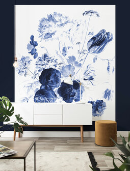 KEK Wallpaper Panel XL Royal blue flowers BP-044 (Free Glue Included!)