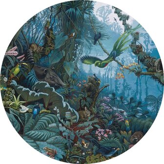 KEK Wallpaper Circle Small Tropical landscape blue SC-021 (Free Glue Included!)