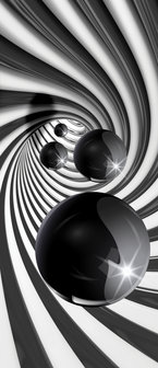 3D Black and White Tunnel Door Mural Photo Wallpaper 3065VET