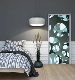 Blue Circles Abstract Door Mural Photo Wallpaper 3034VET