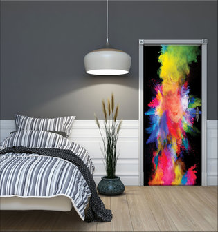 Multicolour Powder Explosion Door Mural Photo Wallpaper 3496VET