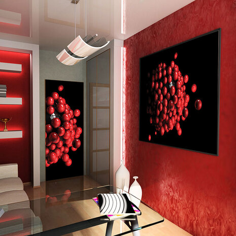 Red Shiny Balls Cluster Door Mural Photo Wallpaper 2506VET