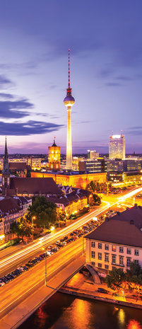 Berlin Panorama at Night Door Mural Photo Wallpaper 3372VET