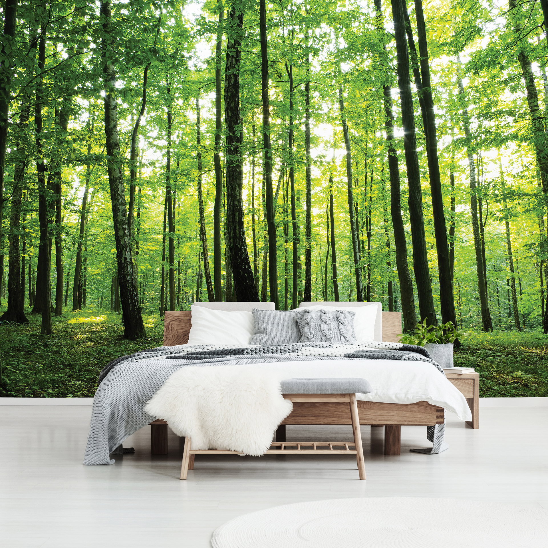 bedroom forest wall mural